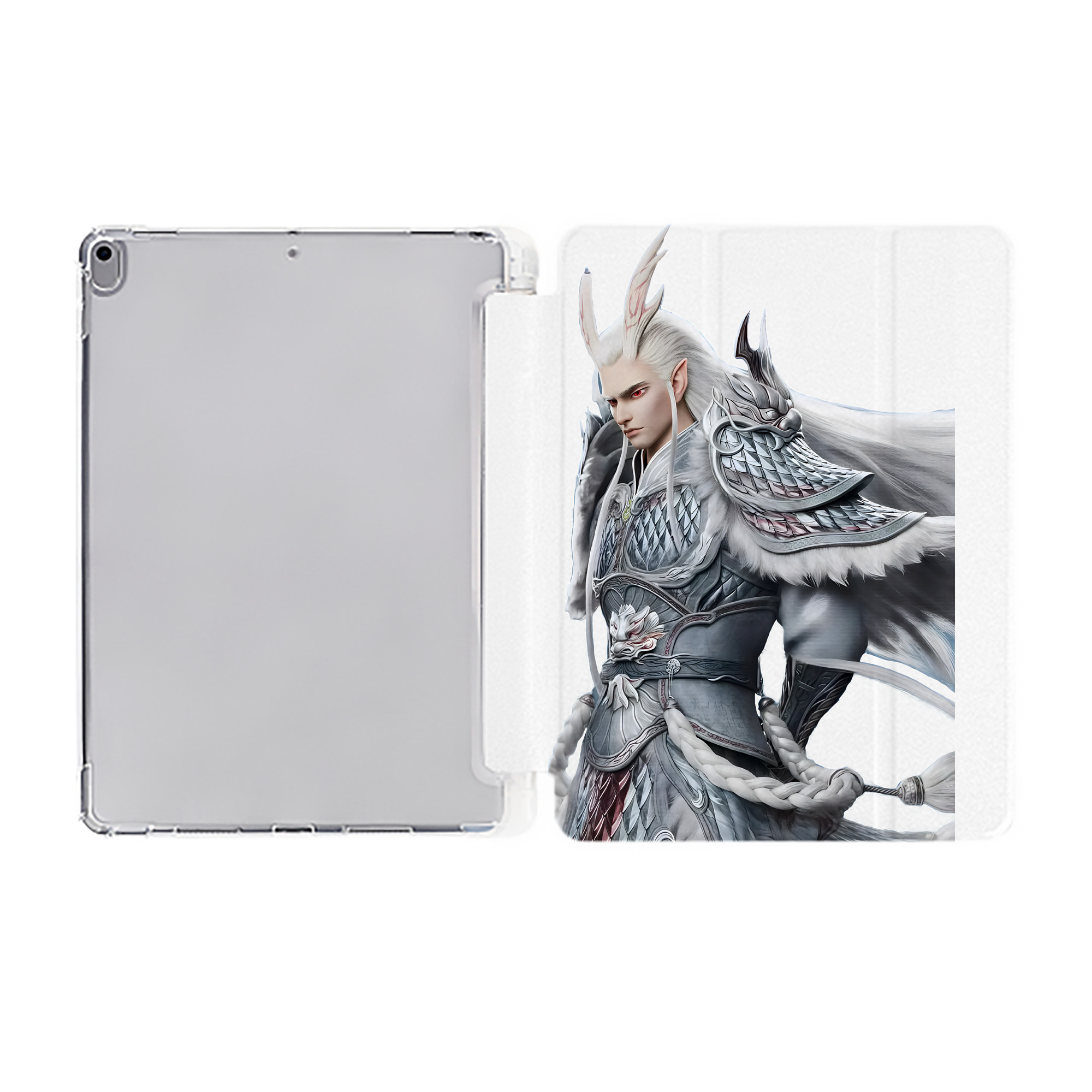（画像用） Ne Zha 2 ナタ 魔童の大暴れ IPad ケース ペン収納付き 三つ折りスタンド PUレザー×シリコン 対応機種9.5/10.5/10.9インチ